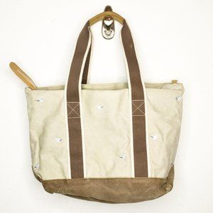 LL Bean Boat Tote Bag Tan Beige Large